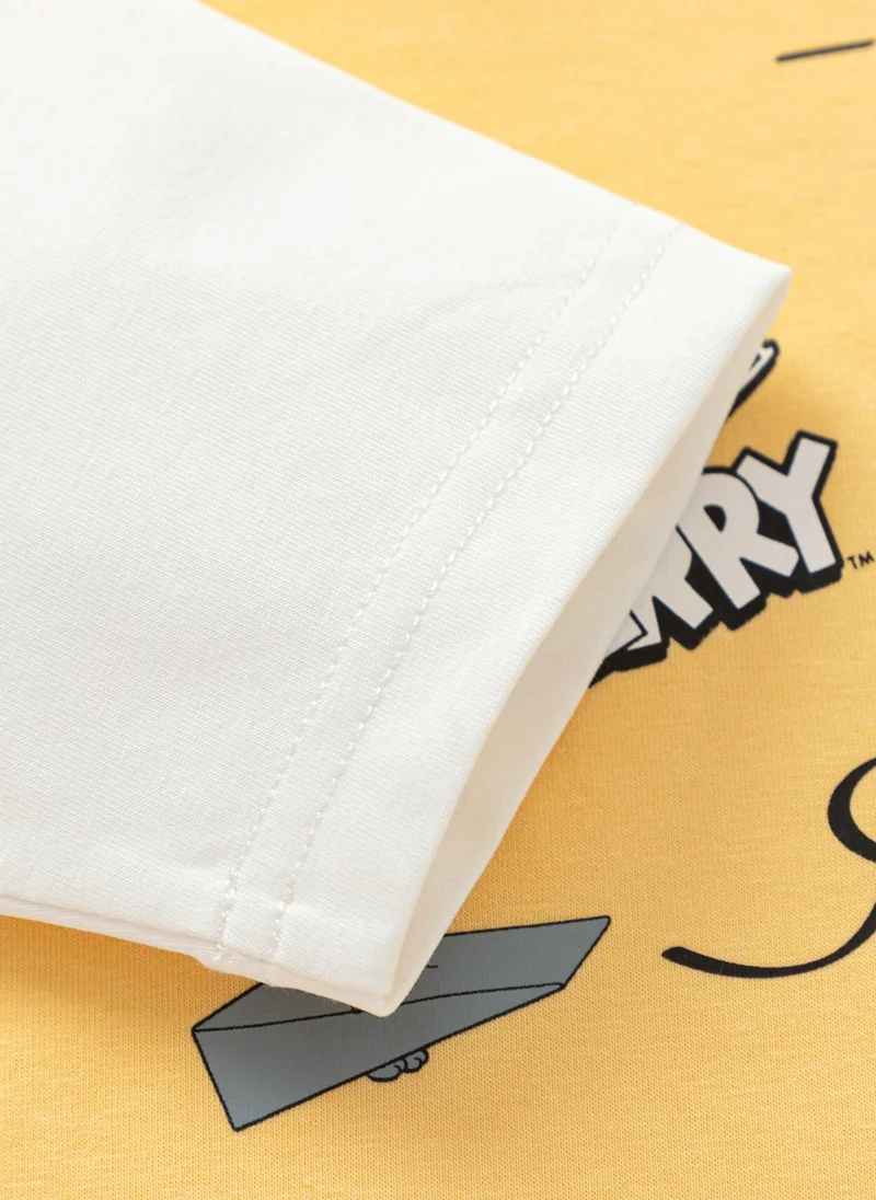 Balabala Yellow Toddler Boys Round v-neck long-sleeved T-shirt for Men | Best Price UAE